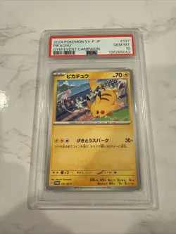 2024 POKEMON JAPANESE SV-P PROMO GYM EVENT CAMPAIGN #197 PIKACHU PSA 10 - Image 2