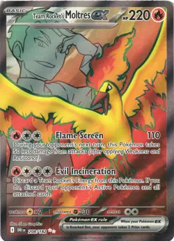 TEAM ROCKET'S MOLTRES EX 208/182 ULTRA RARE DESTINED RIVALS POKEMON NEAR MINT - Image 2