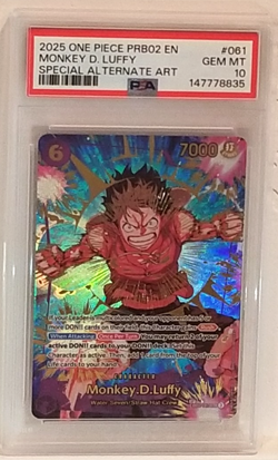 2025 ONE PIECE MONKEY D. LUFFY PSA 10 PRB02-061 SPECIAL ALTERNATE ART #061 SECRr - Image 3