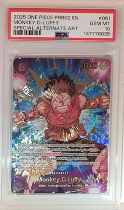 2025 ONE PIECE MONKEY D. LUFFY PSA 10 PRB02-061 SPECIAL ALTERNATE ART #061 SECRr - Image 4