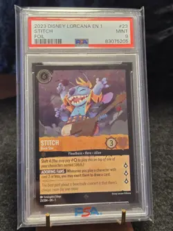 2023 Disney Lorcana EN 1 #23 Stitch Rockstar PSA 9 - Image 1