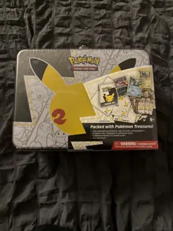 Pokemon TCG Trading Card Game 25th Anniversary Celebrations Treasure Chest Tin - Image 1
