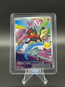 Pokemon TCG Litten Full Art Holo Card 44 Promo - Image 1