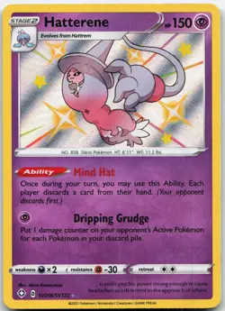 HATTERENE SV056/SV122 SHINY RARE SHINING FATES SHINY VAULT POKEMON HOLO LP - Image 1