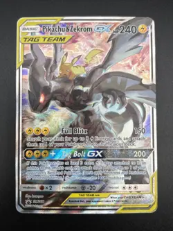Pokemon Pikachu & Zekrom GX SM168 SM TAG TEAM Holo Promo 240 HP ENG 2019 - Image 1
