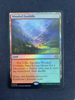 Wooded Foothills (FOIL PRERELEASE) - Modern Horizons 3 (Magic/MTG) - Image 1