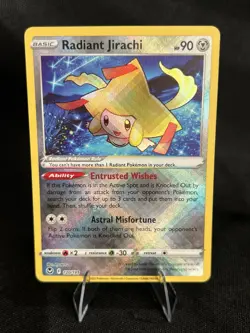 Radiant Jirachi 120/195 Pokemon Silver Tempest SWSH Radiant Rare Holo Card NM - Image 1