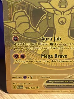 Pokemon TCG Mega Lucario EX 188/132 ME01 Mega Evolution Full Art Holo 340HP - Image 2