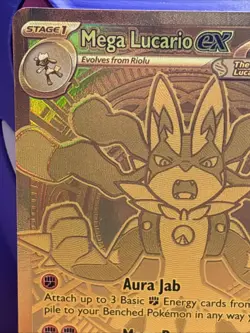 Pokemon TCG Mega Lucario EX 188/132 ME01 Mega Evolution Full Art Holo 340HP - Image 3