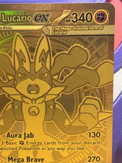 Pokemon TCG Mega Lucario EX 188/132 ME01 Mega Evolution Full Art Holo 340HP - Image 4