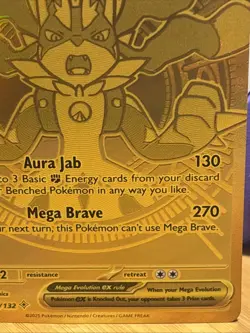 Pokemon TCG Mega Lucario EX 188/132 ME01 Mega Evolution Full Art Holo 340HP - Image 5