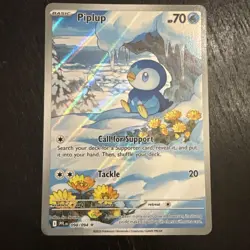 Pokemon TCG Piplup 098/094 – Phantasmal Flames – Illustration Rare – EN NM - Image 1