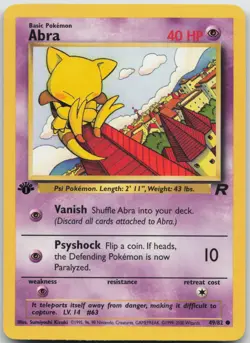 Abra 49/82 Common Team Rocket Pokemon 1st Edition LP - Image 1