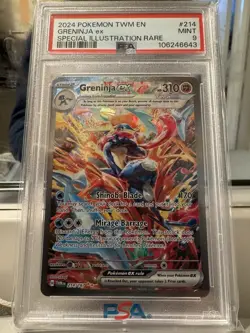 Pokemon 2024 Greninja ex 214/167 Tera SIR Twilight Masquerade PSA 9 - Image 2