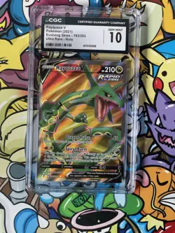Pokemon TCG Rayquaza V 193/203 Evolving Skies 2021 Ultra Rare CGC GEM MINT 10 - Image 1
