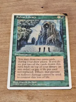MTG Fourth Edition Sylvan Library Rare Magic the Gathering Green Enchantment #1 - Image 1