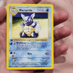 Wartortle 1st Edition Base Set Shadowless 42/102 70 HP English - Image 1