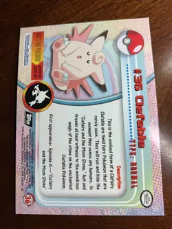 1999 Topps Pokemon TV #36 Clefable B Silver Foil FREE COMBINED SHIP - Image 2