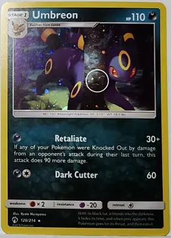 Swirl 🌀 Umbreon 120/214 Cosmos Holo Rare Pokemon TCG Lost Thunder - Image 2