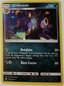 Swirl 🌀 Umbreon 120/214 Cosmos Holo Rare Pokemon TCG Lost Thunder - Image 3