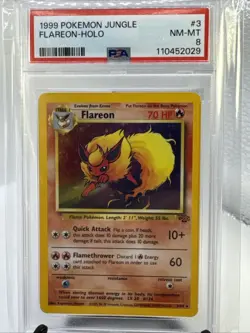 1999 Pokemon Jungle Flareon Holo PSA 8 3/64 #3 - Image 1