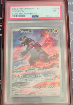 Pokemon SV04 Paradox Rift Groudon Illustration Rare Holo EN 199/182 PSA 9 - Image 1