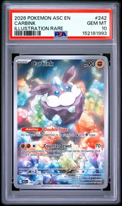 2026 POKEMON ASC EN-ASCENDED HEROES ILLUSTRATION RARE #242 CARBINK PSA 10 - Image 1