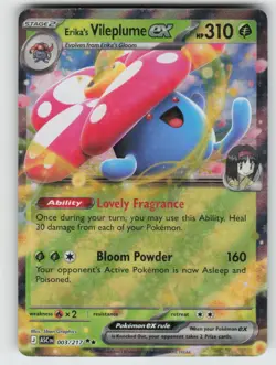 Erika's Vileplume ex 003/217 Double Rare ME: Ascended Heroes Pokemon Holo NM - Image 1