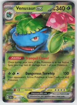 Venusaur ex 1/142 Double Rare Stellar Crown Pokemon Holo Near Mint - Image 1