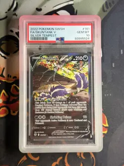 PSA 10 2022 Pokemon TCG Silver Tempest Skuntank V 181/195 Full Art Holo - Image 1