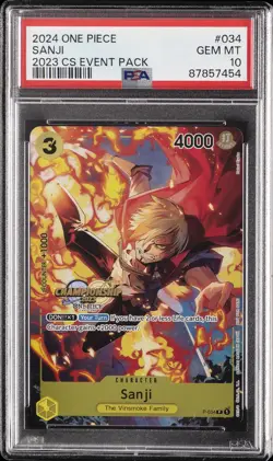 2024 ONE PIECE CHAMPIONSHIP 2023 EVENT PACK #034 SANJI PSA 10 - Image 1
