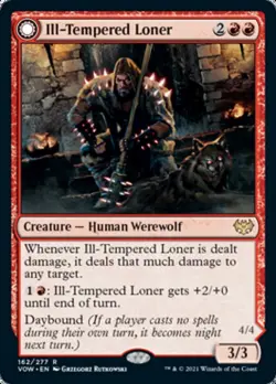 Ill-Tempered Loner // Howlpack Avenger [Innistrad: Crimson Vow] Magic MTG - Image 1