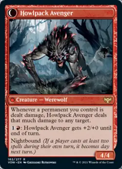 Ill-Tempered Loner // Howlpack Avenger [Innistrad: Crimson Vow] Magic MTG - Image 2