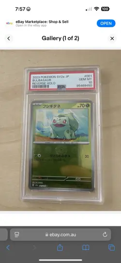 PSA 10 Pokemon Card sv2a Reverse Holo Bulbasaur 001/165 Japanese 151 - Image 1