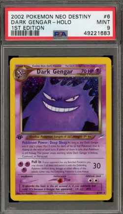 Pokemon Dark Gengar Neo Destiny 1st Edition Holo Rare #6 PSA 9 Mint - Image 1