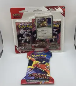 Pokemon TCG Scarlet & Violet Destined Rivals 3 Booster Pack & One Single Pack - Image 1