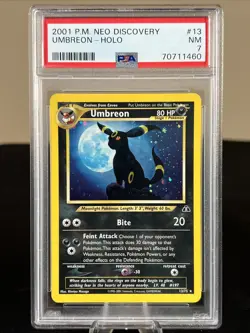 2001 POKEMON NEO DISCOVERY #13 UMBREON-HOLO PSA 7 - Image 1