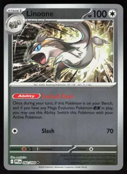 Linoone 082/094 Uncommon Phantasmal Flames Pokemon Reverse Holo Near Mint - Image 1