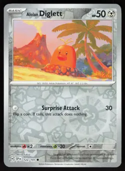 Alolan Diglett 122/191 Common Surging Sparks Pokemon Reverse Holo Near Mint - Image 1