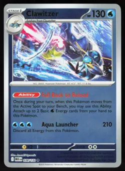 Clawitzer 038/132 Rare Mega Evolution Pokemon Reverse Holo Near Mint - Image 1