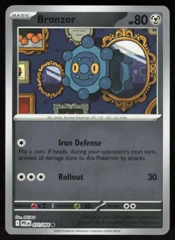 Bronzor 071/094 Common Phantasmal Flames Pokemon Reverse Holo Near Mint - Image 1