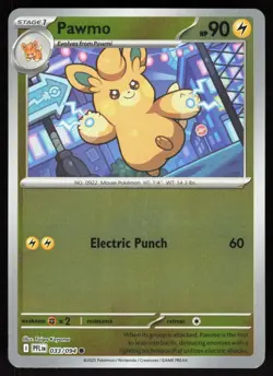 Pawmo 033/094 Common Phantasmal Flames Pokemon Reverse Holo Near Mint - Image 1