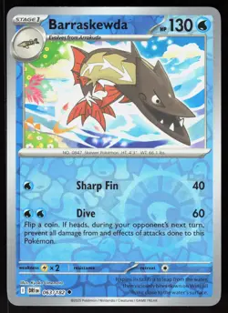 Barraskewda 063/182 Uncommon Destined Rivals Pokemon Reverse Holo Near Mint - Image 1