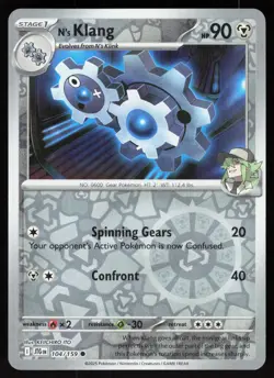 N's Klang 104/159 Common Journey Together Pokemon Reverse Holo Near Mint - Image 1