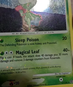 Pokemon Secret Wonders Roserade 17/132 Holo Misprint Holo Bleed Double Swirl - Image 3