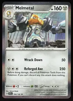 Melmetal 104/142 Rare Stellar Crown Pokemon Holo Near Mint - Image 1