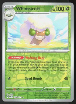 Whimsicott 008/131 Holo Rare Prismatic Evolutions Pokemon Reverse Holo Near Mint - Image 1