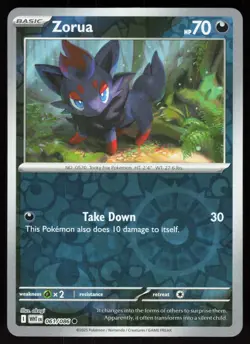 Zorua 061/086 Common White Flare Pokemon Reverse Holo Near Mint - Image 1