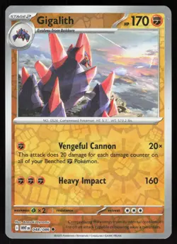 Gigalith 048/086 Uncommon White Flare Pokemon Reverse Holo Near Mint - Image 1