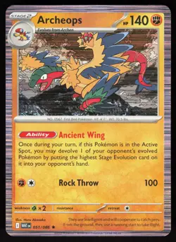 Archeops 051/086 Holo Rare White Flare Pokemon Holo Near Mint - Image 1